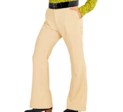 Pantaloni da discoteca beige anni '70 da uomo