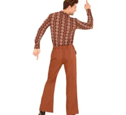 Pantaloni da discoteca marroni anni '70 per uomo
