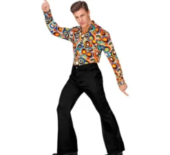 Pantaloni da discoteca neri anni '70 da uomo
