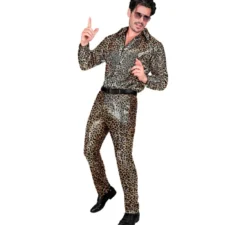 Pantaloni da festa da uomo con stampa leopardata