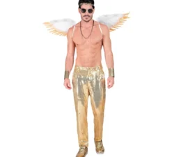 Pantaloni da uomo con paillettes dorate