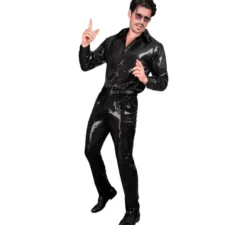 Pantaloni neri con paillettes per uomo