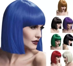Parrucca a capelli medi con frangette di fascia alta in vari colori
