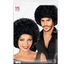 Parrucca afro classica nera per adulti