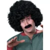 Parrucca afro e baffi per uomo