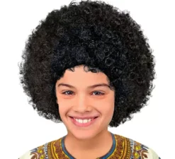 Parrucca afro nera nella borsa per bambini