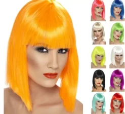 Parrucca a pelo medio con frangia in vari colori