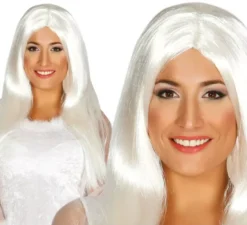 Parrucca bianca lunga per Halloween