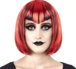 Parrucca Bob da vampiro rosso per adulti