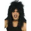 Parrucca capelli hard rock nero degli anni '80 per uomo