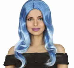 Parrucca con criniera blu brillante