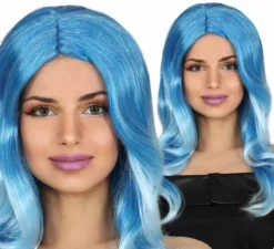 Parrucca con criniera blu brillante