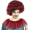 Parrucca da clown afro perverso rossa e nera