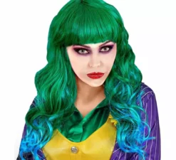 Parrucca da clown verde che ride