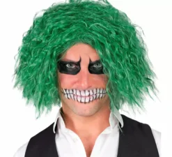Parrucca da clown verde che ride