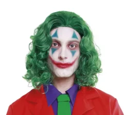 Parrucca da clown verde che ride per adulto