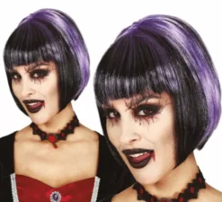 Parrucca da vampira con frangetta in vari colori