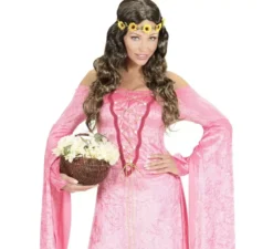 Parrucca hippie o medievale con nastro in vari colori per adulto
