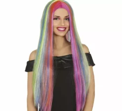 Parrucca lunga criniera multicolore
