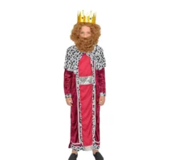 Parrucca marrone deluxe per bambini e barba del mago Re Gaspar