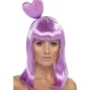 Parrucca pop queen lilla con fascia cuore per donna