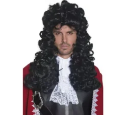 Parrucca riccia nera lunga da pirata