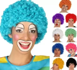 Parrucca riccia pagliaccio in vari colori