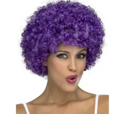 Parrucca riccia viola pagliaccio