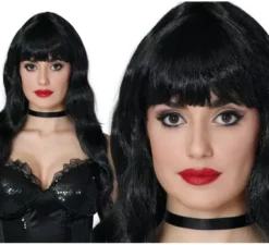 Parrucca riccioli neri per donna