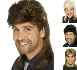 Parrucca stile mullet degli anni '80 in vari colori