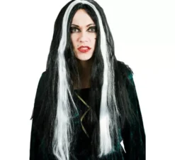 Parrucca strega in bianco e nero