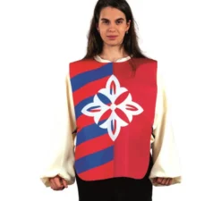 Pettorale medievale Fleur de Lis bianco double-face per adulti