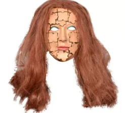 Pezzi del puzzle della maschera della donna con i capelli