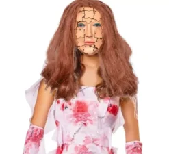 Pezzi del puzzle della maschera della donna con i capelli