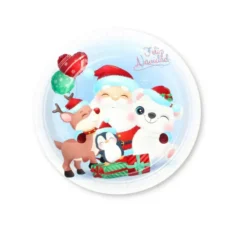 6 piatti di carta Babbo Natale 23 cm