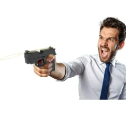 Pistola giocattolo in plastica da 17 cm con elastico