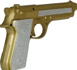 Pistola glitterata dorata da 25 cm