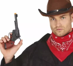 Pistola nera da cowboy corta da 20 cm