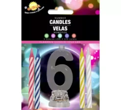 Portacandela led n°6 con 4 candele, 13 cm