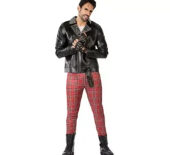 Punk costume rosso e uomini neri