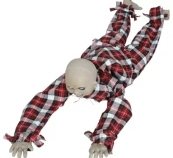 Ragazzo Zombie che gattona con luce, suono e movimento 90 cm
