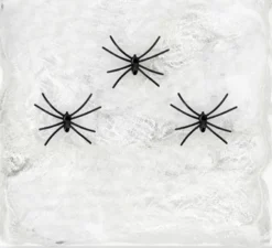 Ragnatela bianca da 50 g con 3 ragni