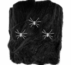 Ragnatela nera da 50 g con 3 ragni fluorescenti