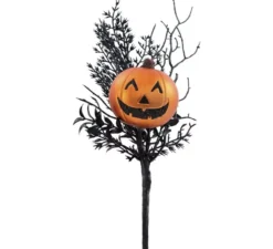 Ramo artificiale con zucca cromata da 25 cm
