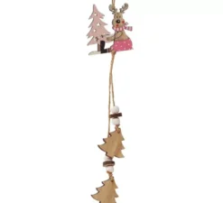 Renna da appendere con alberi in legno di 26 cm
