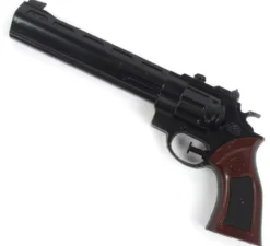 Revolver giocattolo nero e marrone da 28 cm
