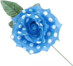 Rosa Sivigliana con Pois Bianchi e Stelo 15 cm in diversi colori