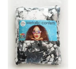 Sacchetto da 250 g di Confetti Quadrati 10x10 mm Colore Argento