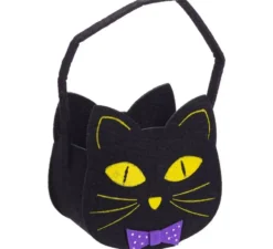Sacchetto di caramelle in feltro a forma di gatto 14x8,50x15 cm