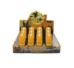 Scatola da 12 candele arancioni con luce da 12,5 cm